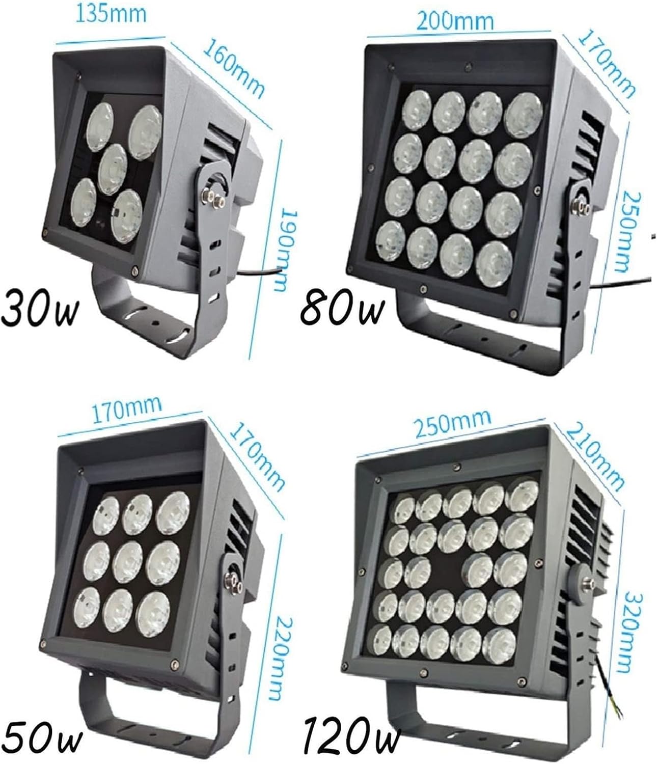 LED-Flutlicht - Außenstrahler, AC85-265V-Scheinwerferstrahler, Wasserdichter Strahlerstrahler Großer Reichweite, Schmallicht-Wandfluter Außenbereich Gartenrasenleuchten(Red Light,80W)