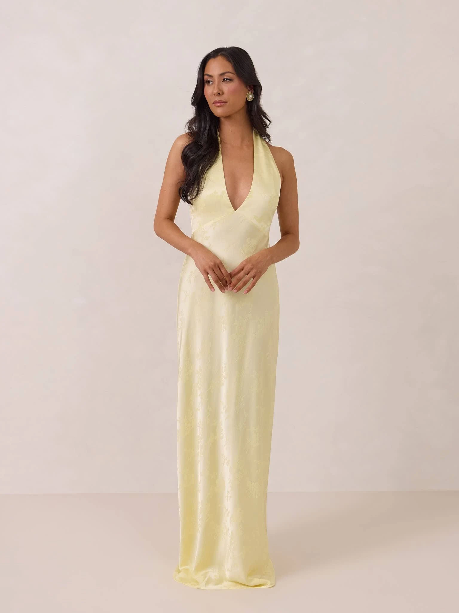 park & fifth clothing co Empire Dress Jacquard Bridesmaid Dress Lined Open Back