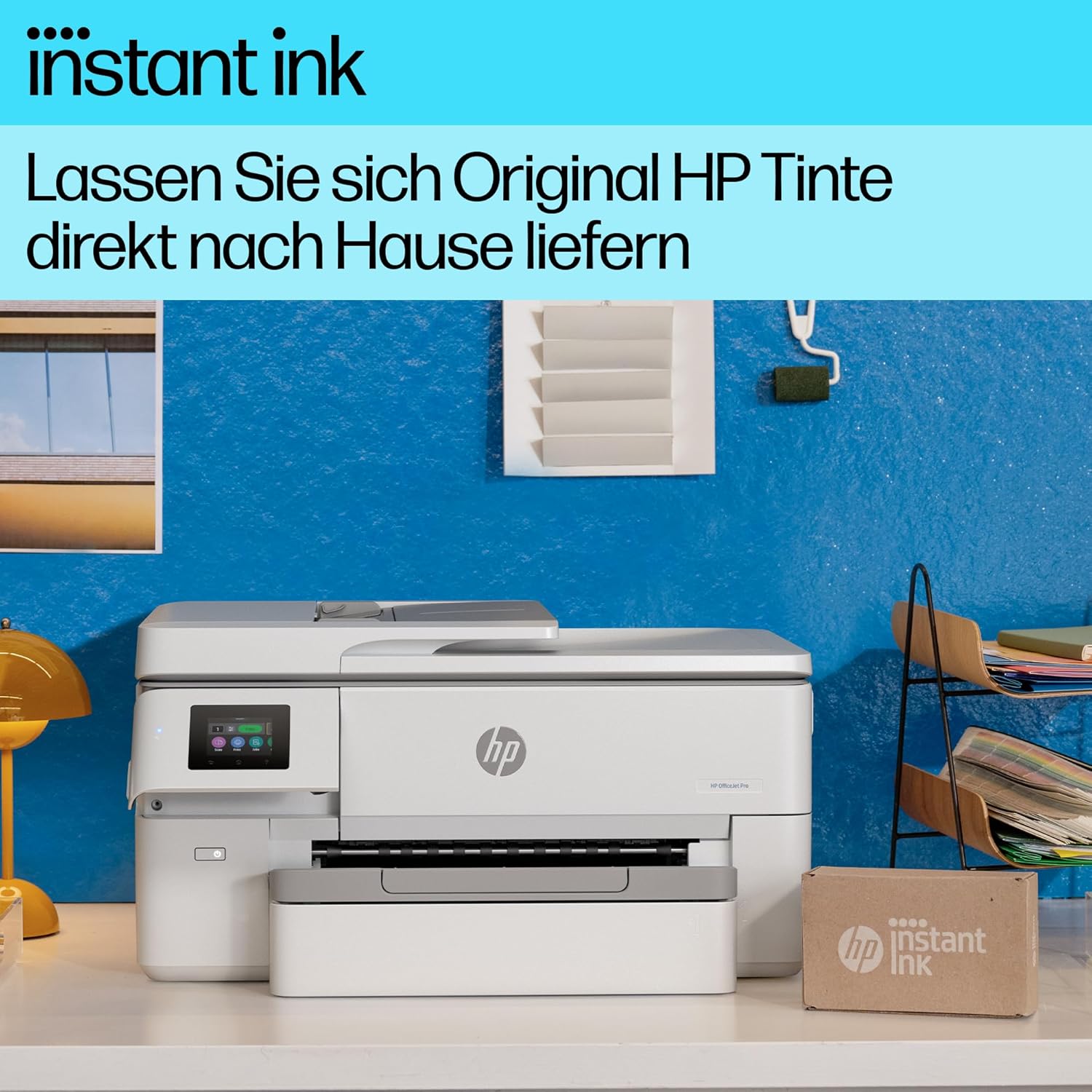 HP OfficeJet Pro 9720e A3-Multifunktionsdrucker, Drucken bis A3, 3 Monate gratis drucken mit HP Instant Ink inklusive, HP+, Drucker, Scanner, Kopierer, Fax, WLAN, LAN, Duplex, Airprint, Grau-Weiß