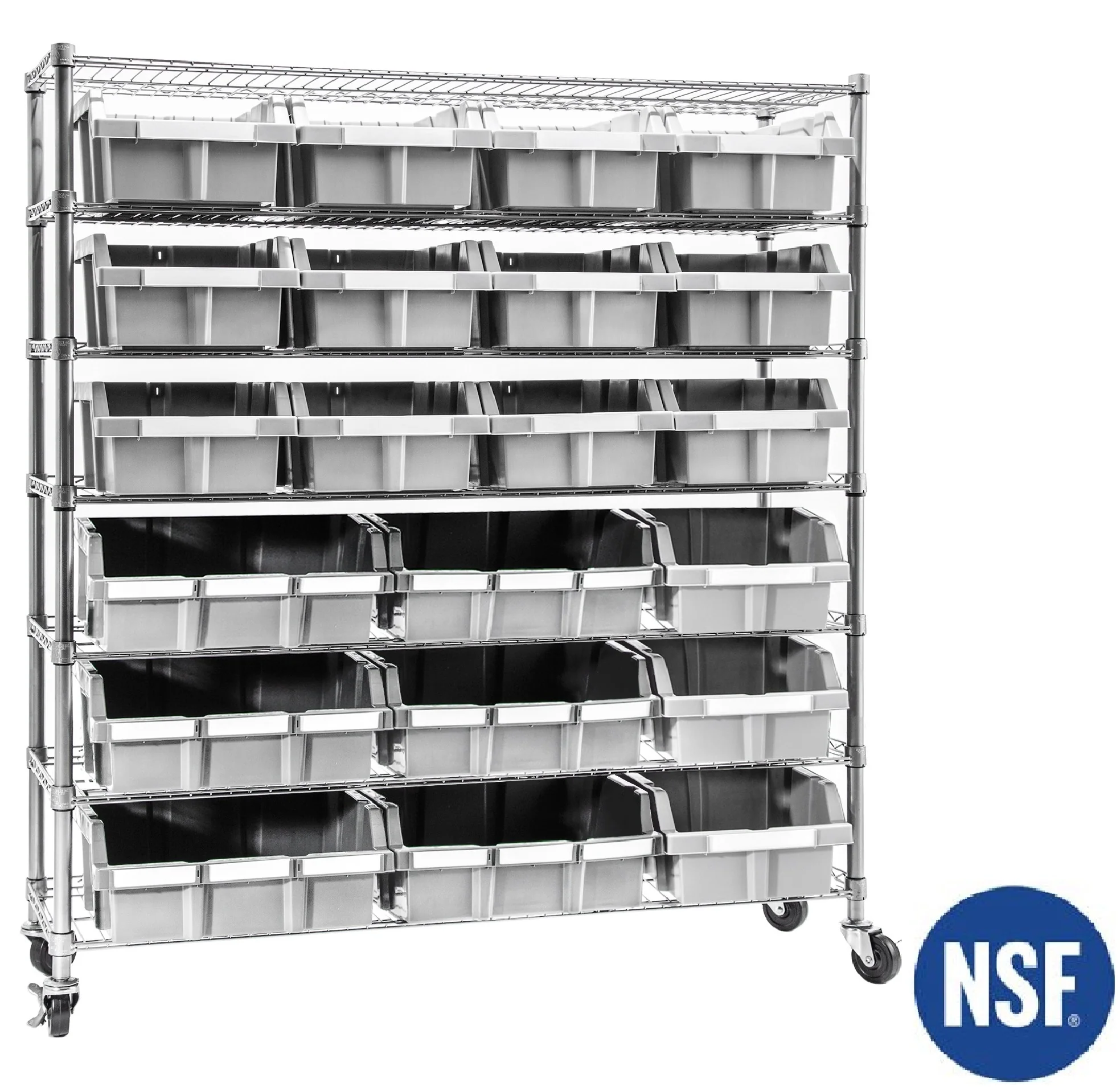 2025 NSF Extra Brede Rek met 7 Niveaus en 21 Bakjes