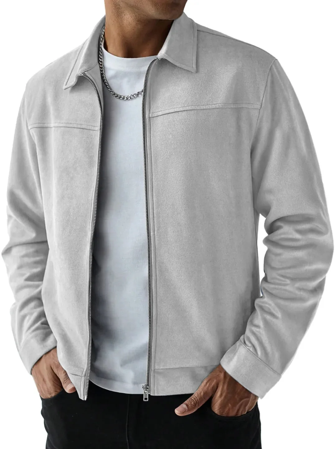Bomberjacke in Wildleder-Optik mit Seitentaschen f��r Herren