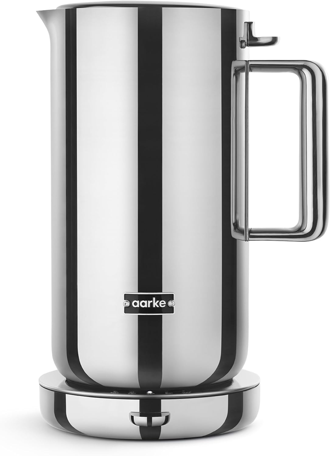 Aarke Wasserkocher aus Edelstahl mit mehreren Temperatureinstellungen, 360° drehbarem Sockel, leisem Kochvorgang und tropffreiem Ausgießer, Fassungsvermögen von 1,2 Litern (Steel)