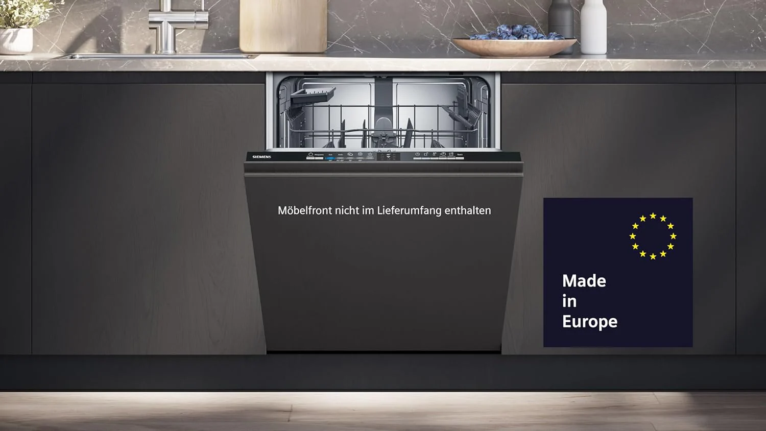 Siemens SN63EX06VE, iQ300 Smarter Geschirrspüler, Vollintegrierte Spülmaschine, 60 cm, Besteckschublade, Extra leise, varioSpeed, Automatische Türöffnung, Dreifach rackMatic, infoLight, intesiveZone