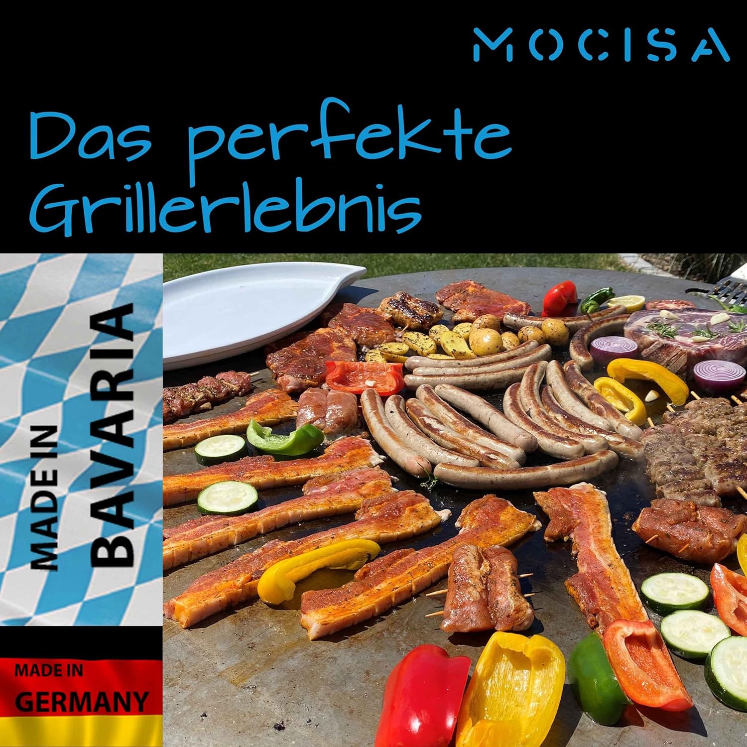Universal BBQ Grillplatte 100 cm | Feuerplatte | Fassgrill | Kugelgrill | 100 cm Stahl blank Stärke 6mm | Made in Bavaria | Plancha | Feuerring | Grillring | BBQ Ring | BBQ-Disc