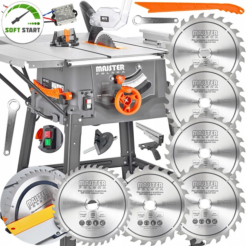 PIŁA STOŁOWA 3400W krajzega przecinarka 4-blaty tarczowa SOFT Start MP0001