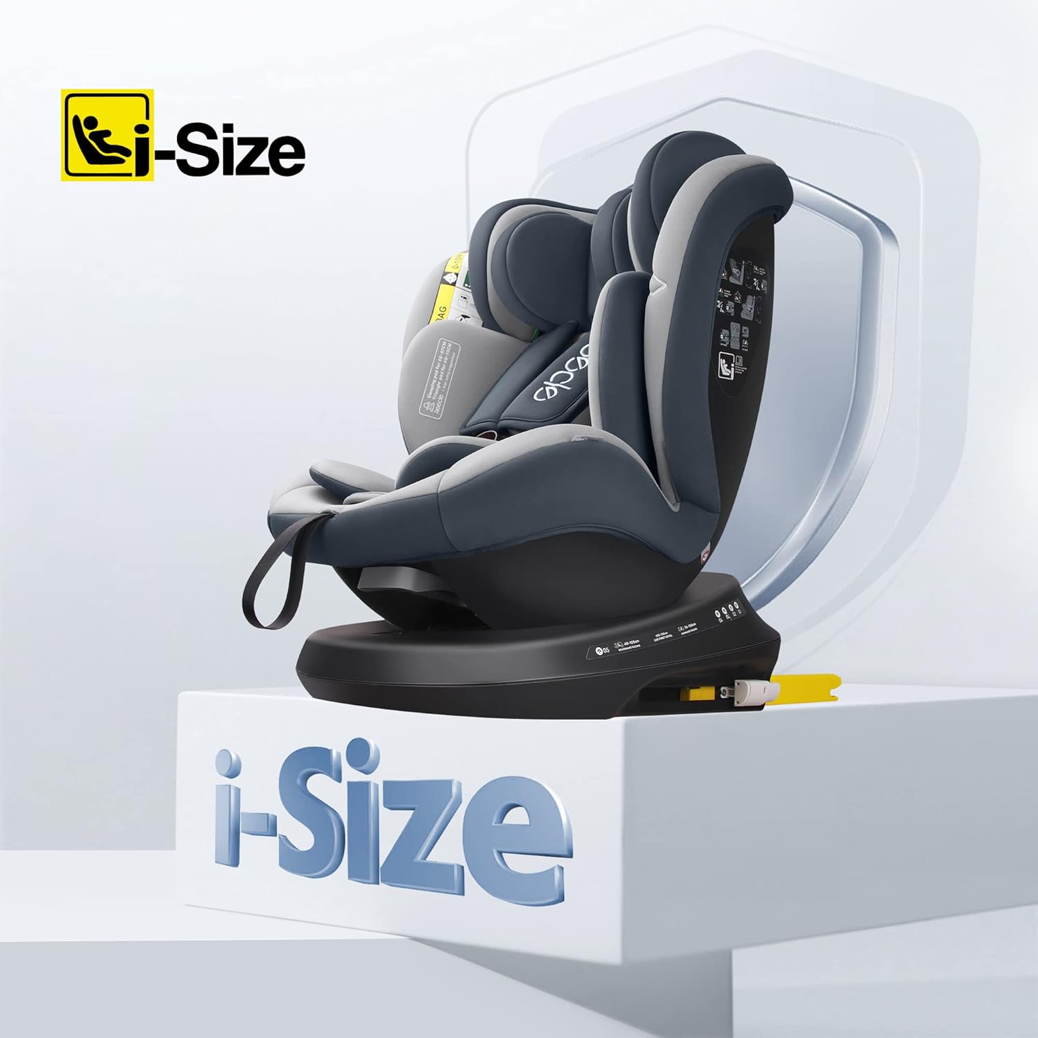 Reecle 360 Drehbar i-Size Kindersitz mit ISOFIX 40-150 cm (0-36 kg) Reboarder, ab Geburt -12 Jahre, ECE R129