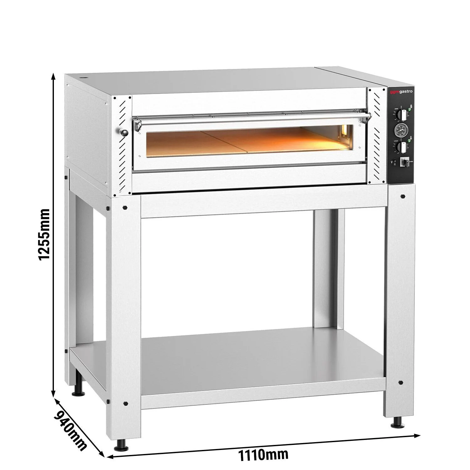 Elektrisk pizzaovn �C 4 x 34 cm �C manuell �C inkl. understell