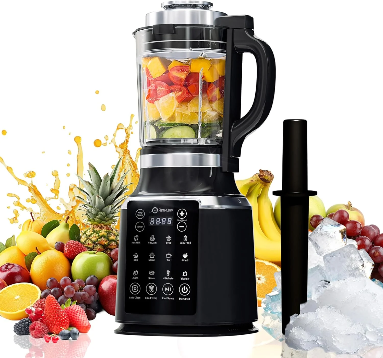 Glass Blenders for Kitchen 锟�?Stainless Steel Professional Blender for Smoothies 1500W Motor. Food Processor Combo 9 Adjustable Speeds. 14 Preset Programs. BPA-Free Glass Jar blender. Nut Milk. Soups