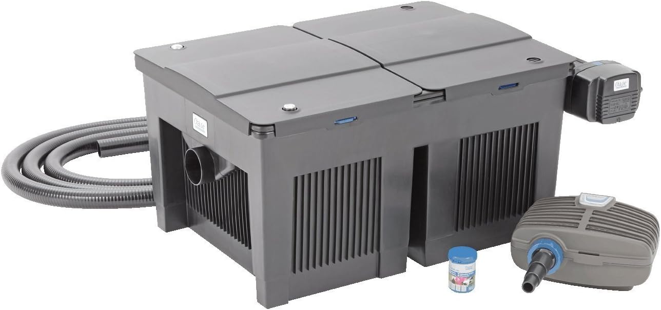 OASE 56789 Durchlauffilter BioSmart Set 36000 geeignet für Teiche bis 36 m³, Filtersystem, Filterkomplettset inkl Filtermaterial, Teichpumpe und UVC Klärer