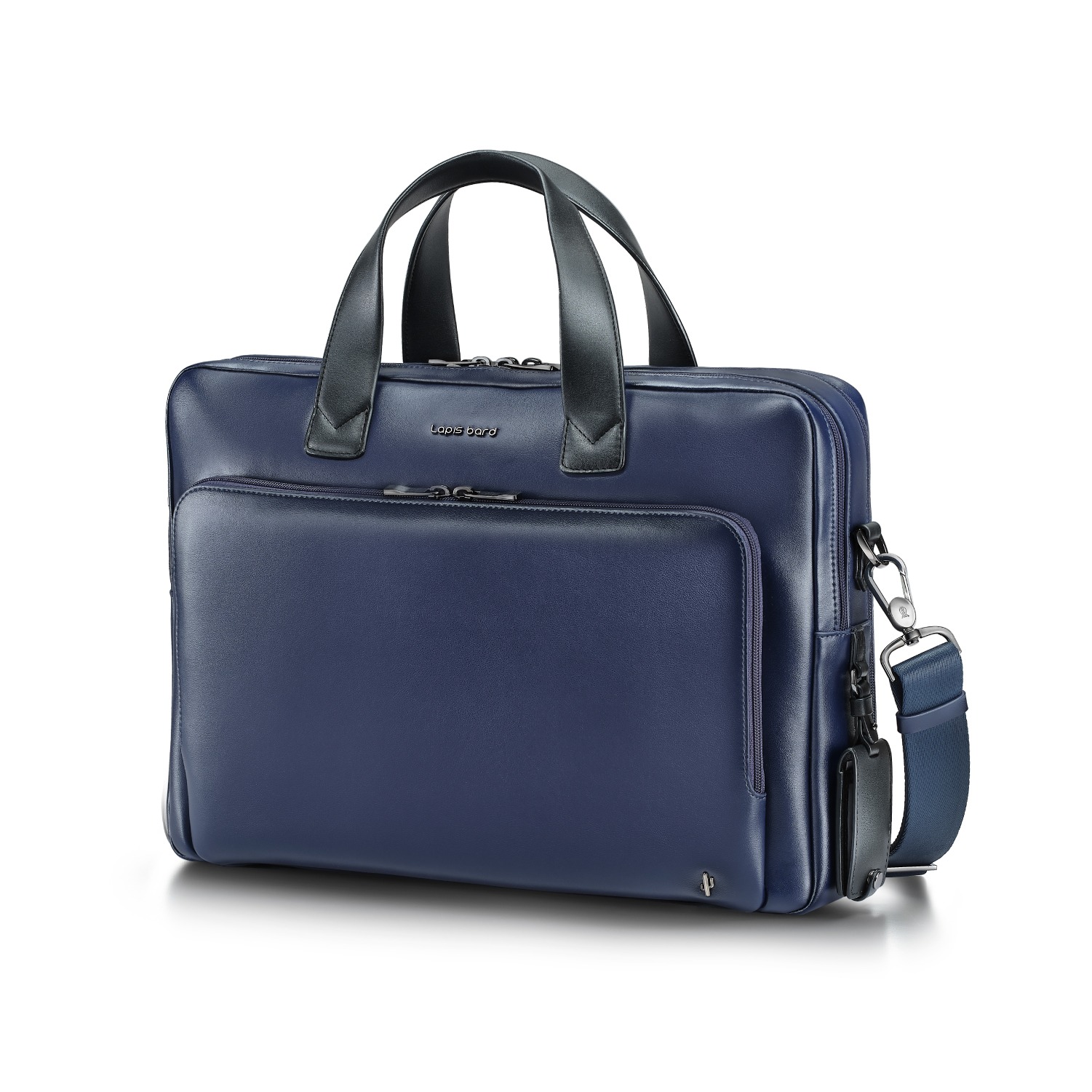 Lapis Bard Crossover Desert Bloom Cactus Leather 16-inch Briefcase Bag - Blue