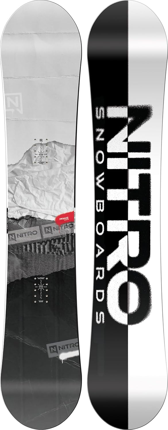 Nitro Snowboards Herren Prime RAW Board, Allmountainboard, Directional, Flat-Out Rocker, All-Terrain, Mid-Wide & Wide für Große Füße