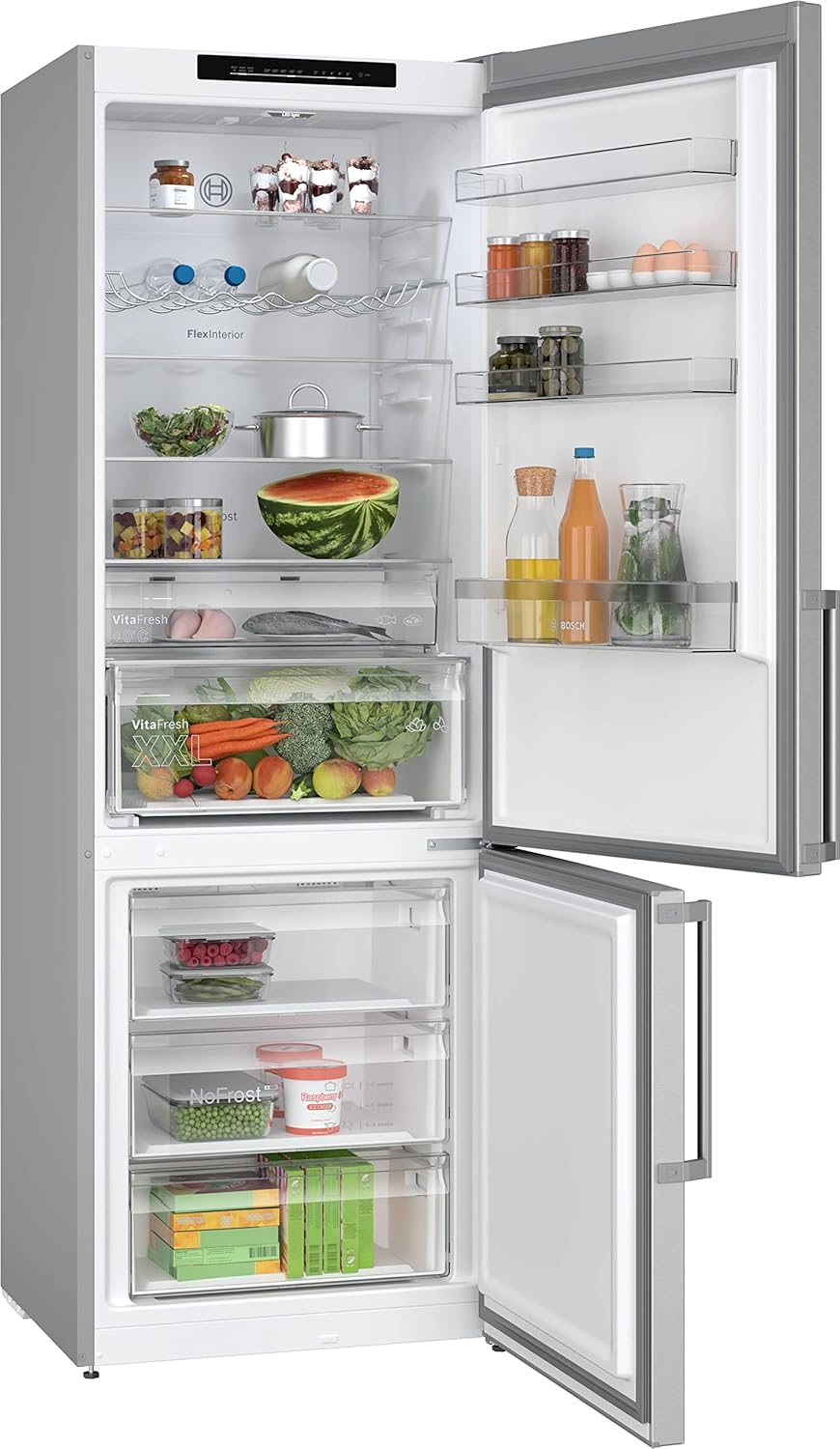 Bosch Hausgeräte - KGN49VICT Série 4 - Réfrigérateur avec congélateur - 203 x 70 cm - Réfrigérateur 313 l + 127 congélateur - VitaFresh XXL - Éclairage LED uniforme