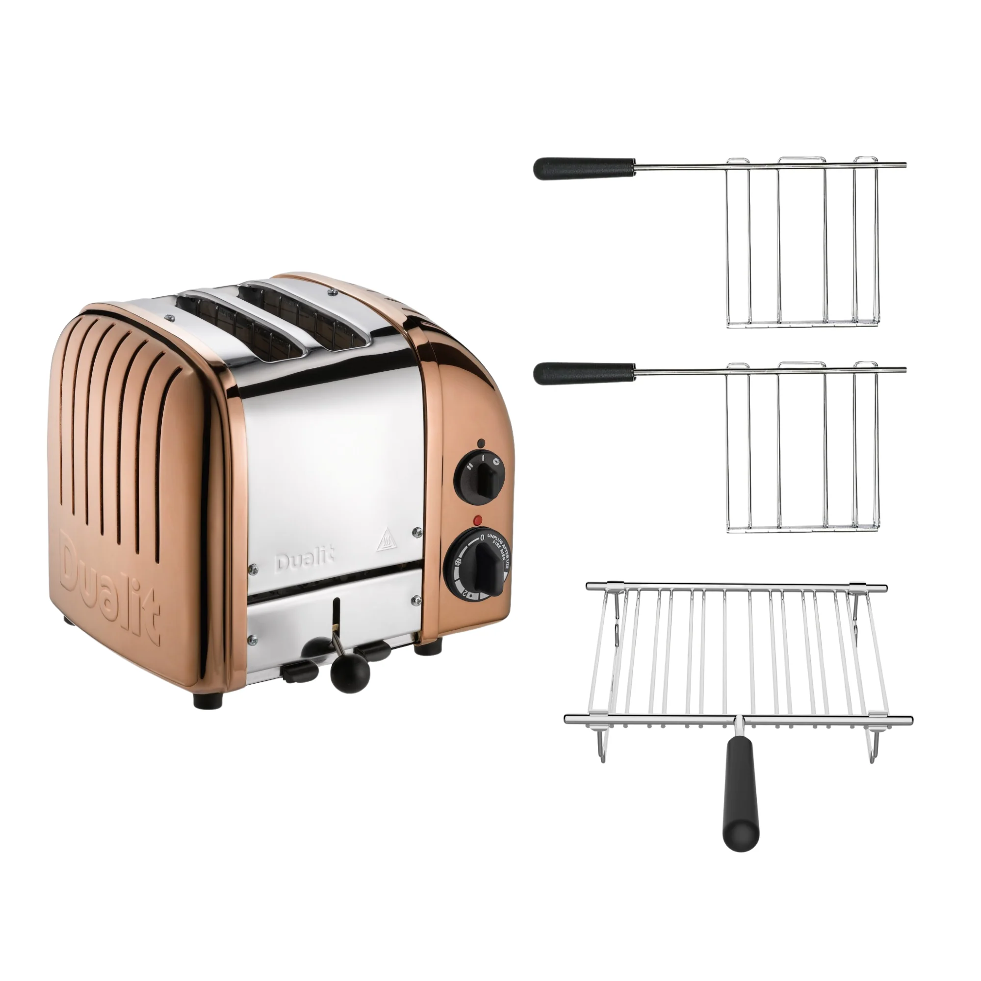 2025 Dualit Toaster Set 3 �C 2-sleuf Toaster met Broodjeshouder en Twee Sandwichklemmen