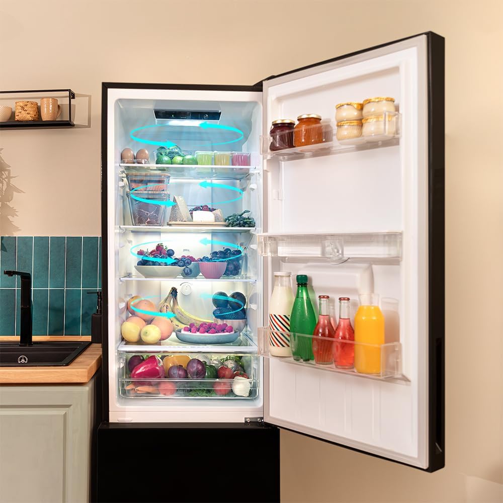 Cecotec Kühl-Gefrierkombination Bolero CoolMarket Combi 250 WD Grey Glass D. Inverter Plus Kompressor Kühl-Gefrierkombination Graues Glas 180x55cm, 250L, No Frost, Wasserspender, Energieklasse D