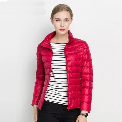 Leichte Damen Steppjacke f��r den Fr��hling | Wasserabweisende ��bergangsjacke mit Stehkragen und Daunenf��llung | Winddichte