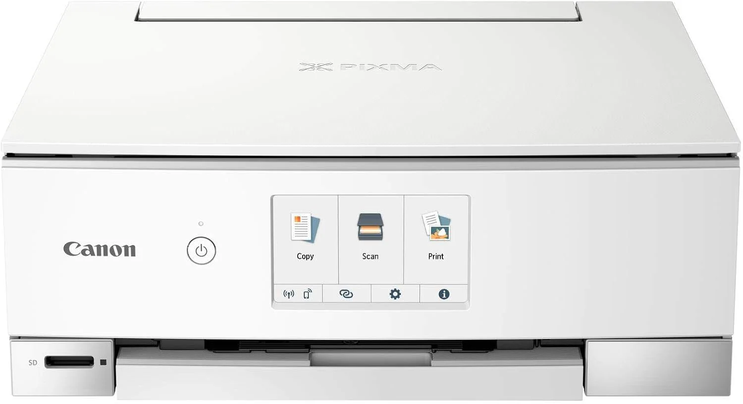 Canon PIXMA TS8351a Printer Kleureninktstraal Multifunctioneel apparaat A4 (scanner, copier, 4.800 x 1.200 dpi, 6 gescheiden inktpatronen, USB, WLAN, AirPrint, duplex printen, 2 papierladen, 5 GHz), wit
