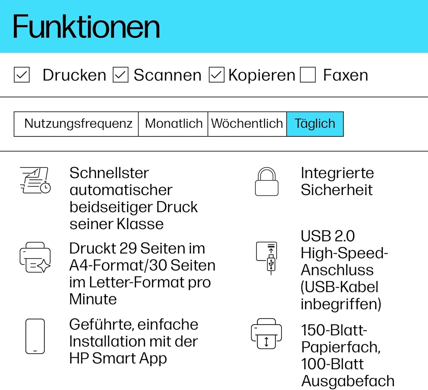 HP LaserJet MFP M235sdw Multifunktions-Laserdrucker Schwarzweiß, Drucken, Kopieren, Scannen, Automat.beidseitiger Druck, Dual-Band Wi-Fi, USB, LAN, HP Smart App, Intelligente Benutzeroberfläche