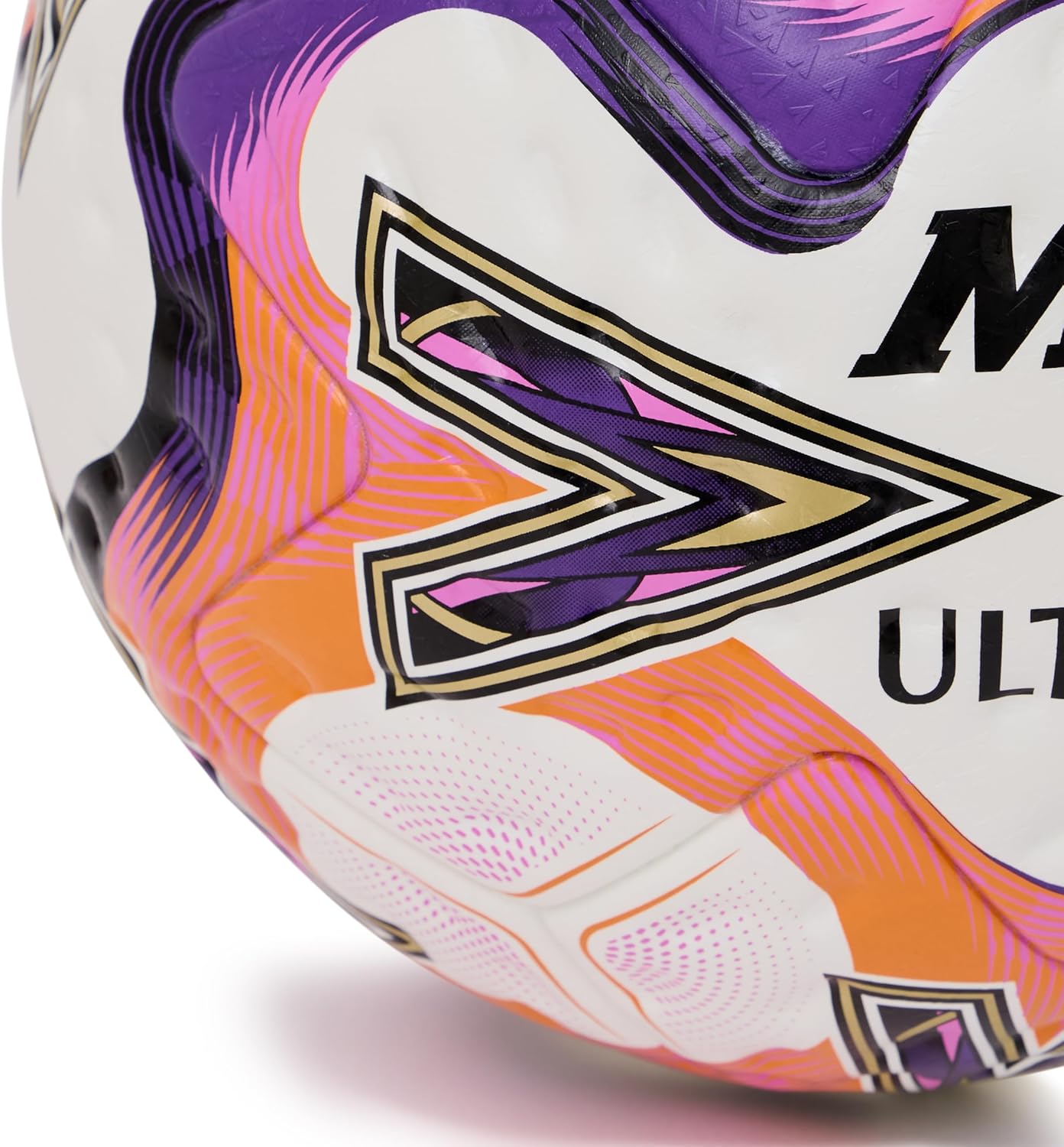 Mitre Unisex-Erwachsene Ultimax Pro 26 Fußball, Weiß/Orange/Lila, 5