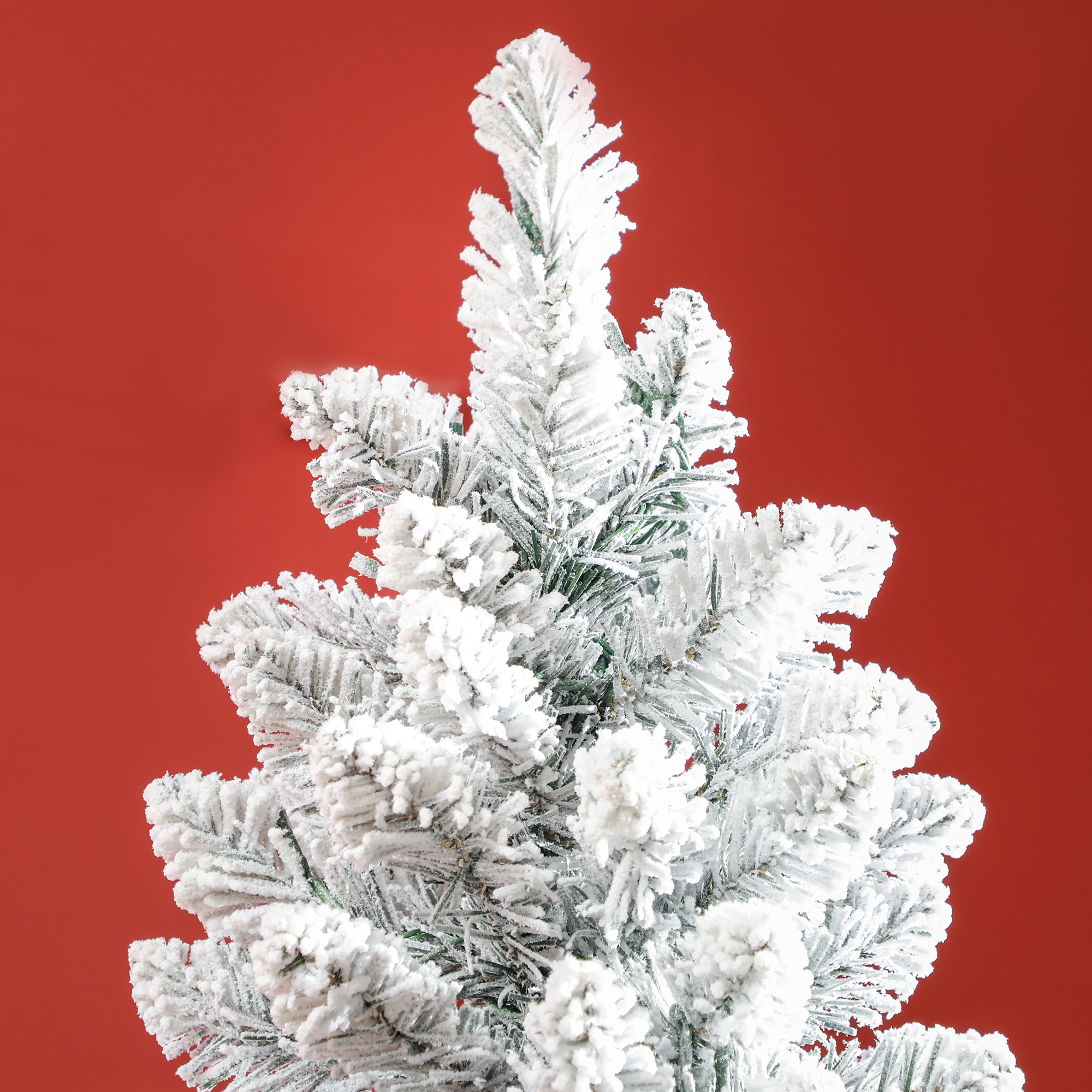 Kerstboom 210 cm, LED-Lichtslinger, Kunststof, Vlamvertragend, Metalen Basis, Groen