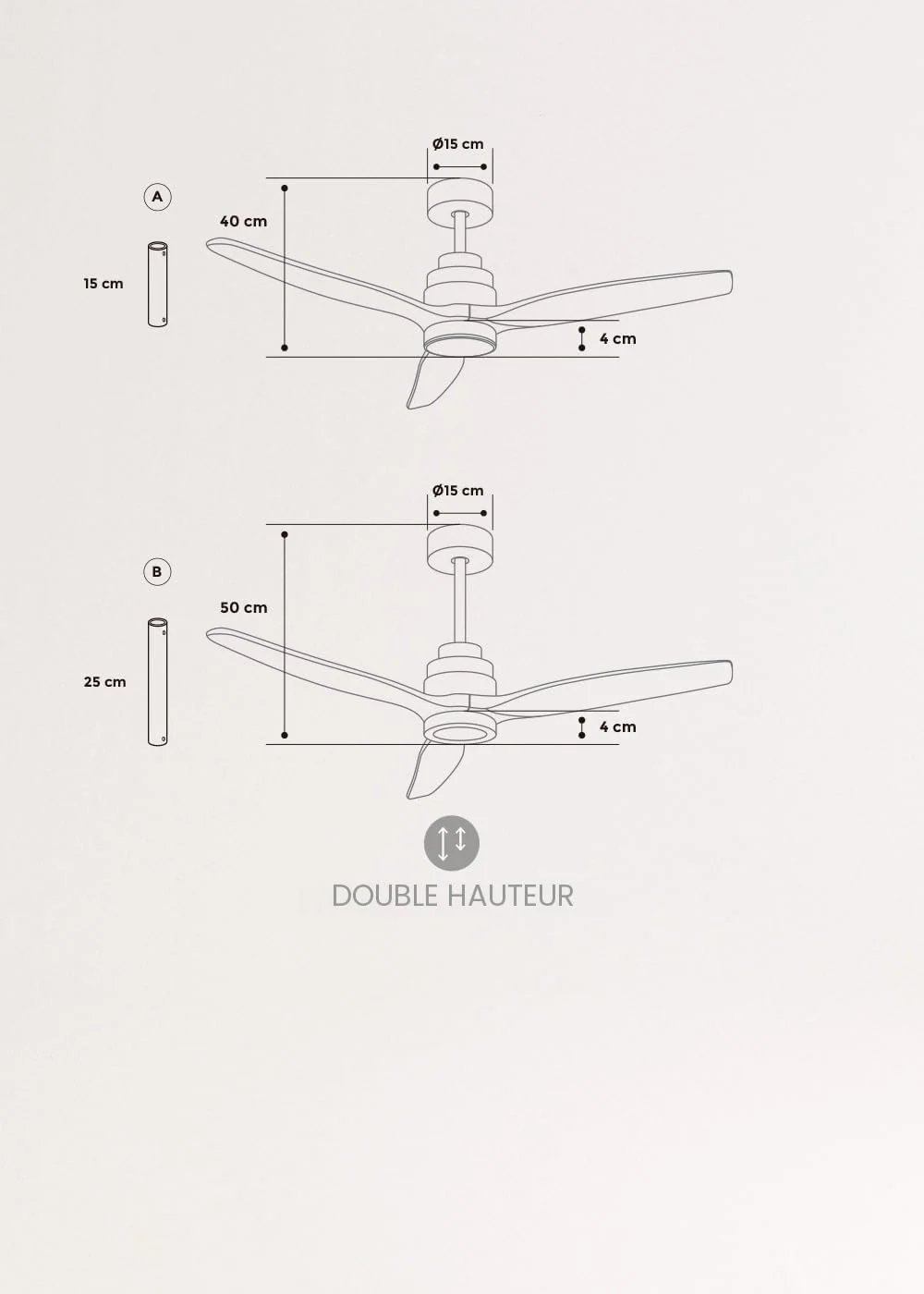 WINDSTYLANCE NATURAL WOOD, Ventilateur de plafond avec lumière, Wifi et télécommande, 6 vitesses
