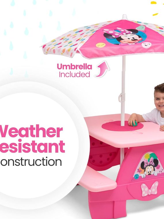 2025 Delta Children 4-zits Activiteiten-Picknicktafel Minnie Mouse