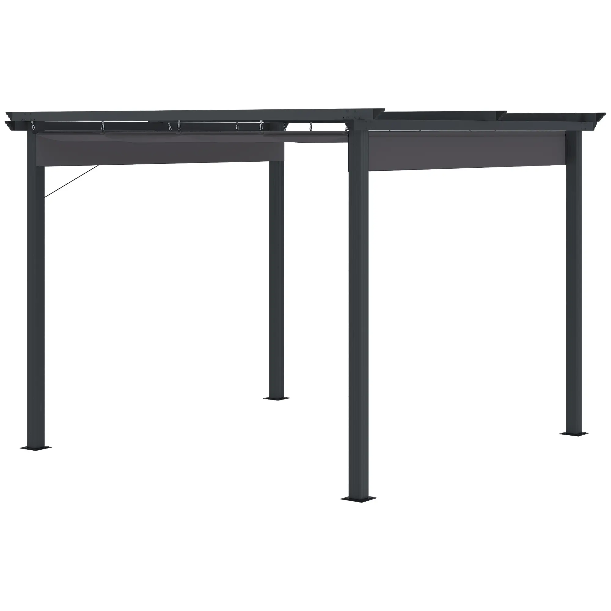 Outsunny Pergola 2,95x2,95 m mit Schiebedach Grau