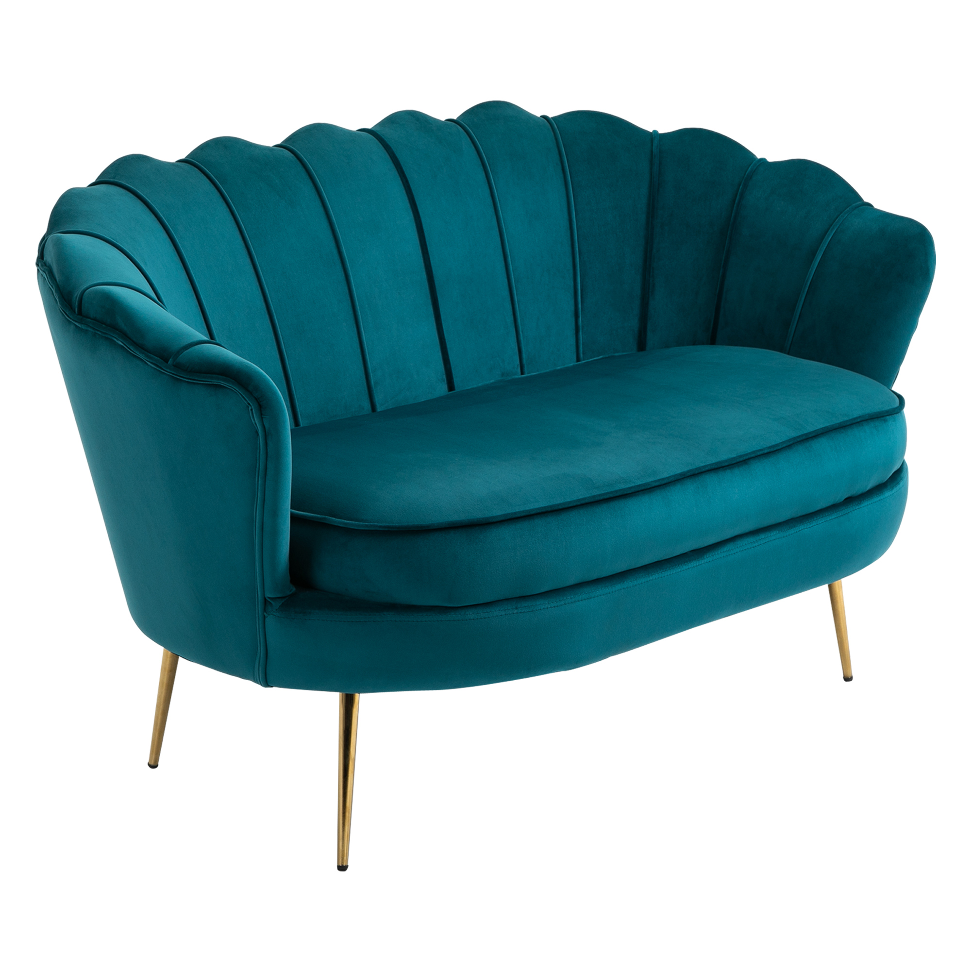 Tweezitsbank, Sofa, Gepolsterde Bank, Samtlook, Dubbelzitbank, tot 150 kg belastbaar, 130 x 77 x 77 cm, Donkergroen