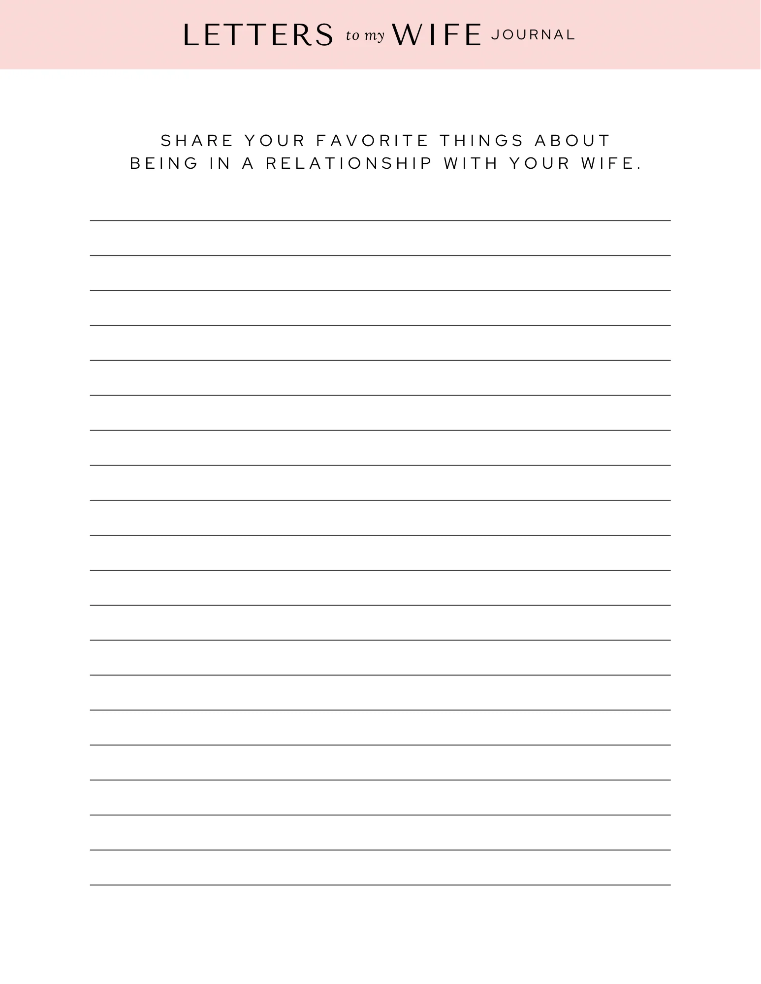 Letters & Affirmations to my Wife