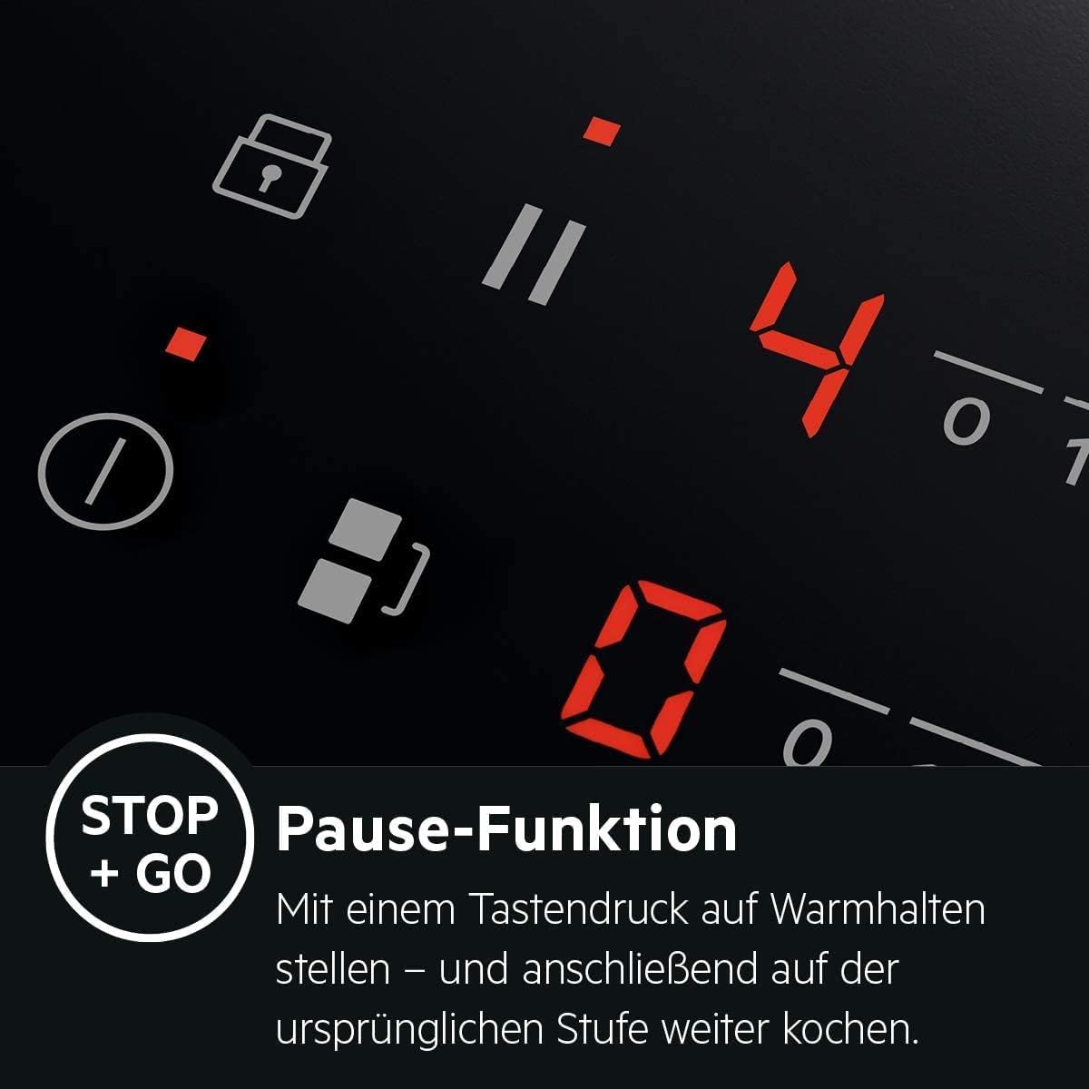 AEG Induktionskochfeld autark 80cm mit Dunstabzug / Made in Germany / 4 Flex-Kochzonen mit Bridge (Kombination 2er Zonen) / Auto-Funktion des Dunstabzugs / Aktivkohlefilter / COLI84COXB