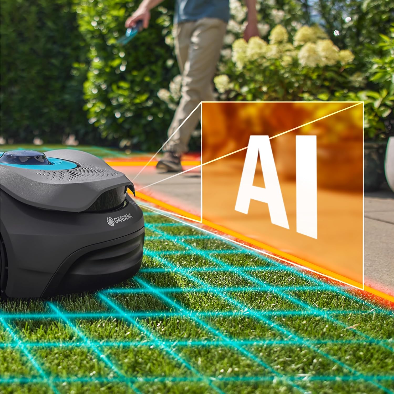 Gardena smart SILENO Sense 600 m2 Mähroboter: Technologie ohne Begrenzungskabel, Mähen mit KI, Eingebaute Kamera (19942-20)