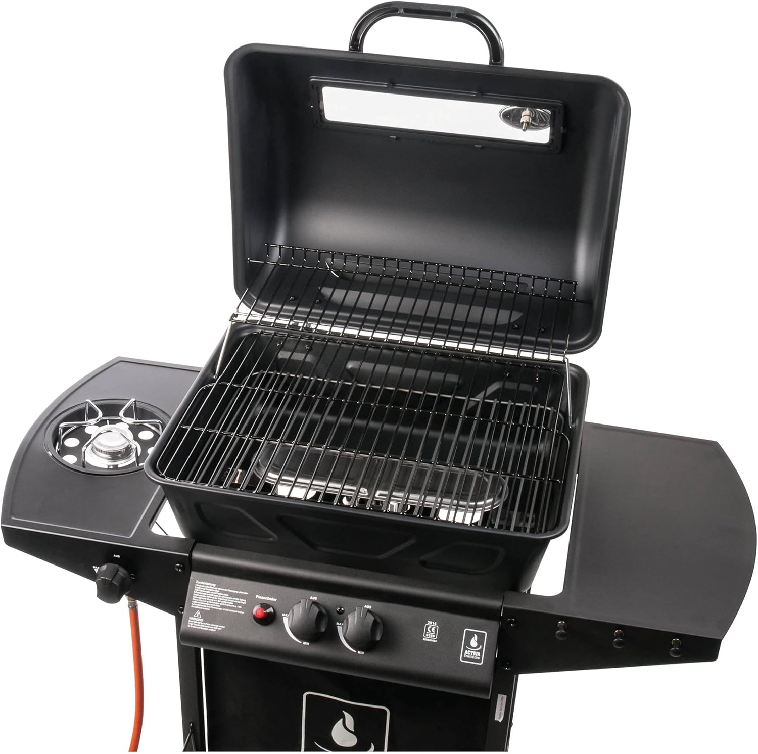 ACTIVA Halifax Lavastein Gasgrill I Premium Gas Grill inkl. Lavasteine & Abdeckhaube I Stufenlos regelbarer 5,5kW Hauptbrenner für gelungenes Barbecue