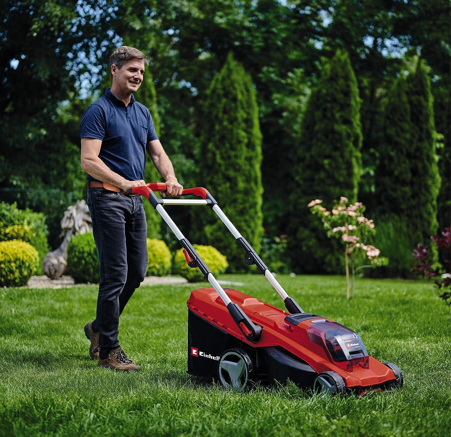 Einhell Akku-Rasenmäher GE-CM 36/37 Li-Solo Power X-Change (36 V, 37 cm Schnittbreite, bis 400 m², 45L Grasfangkorb, 25-75 mm Schnitthöhe, ohne Akku)