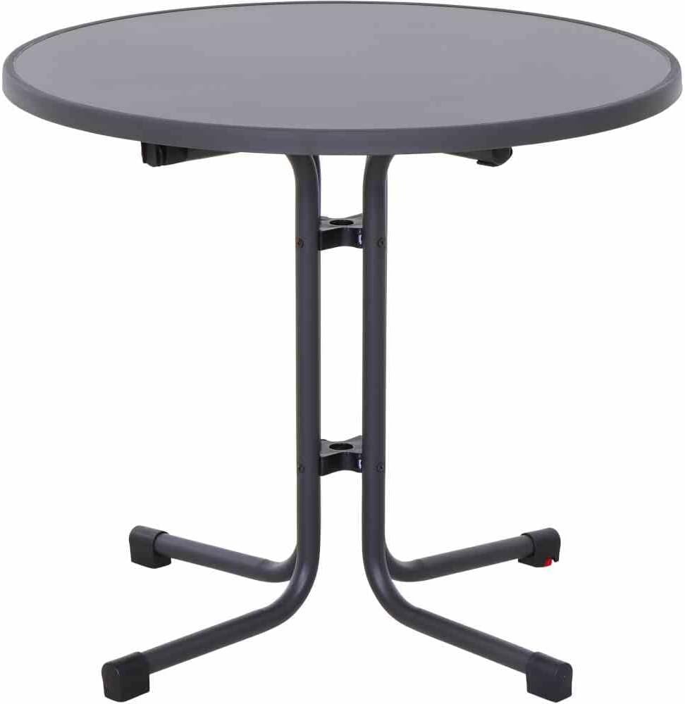 Paco Klapptisch Ø 80 cm matt anthrazit Stahl/Melamin