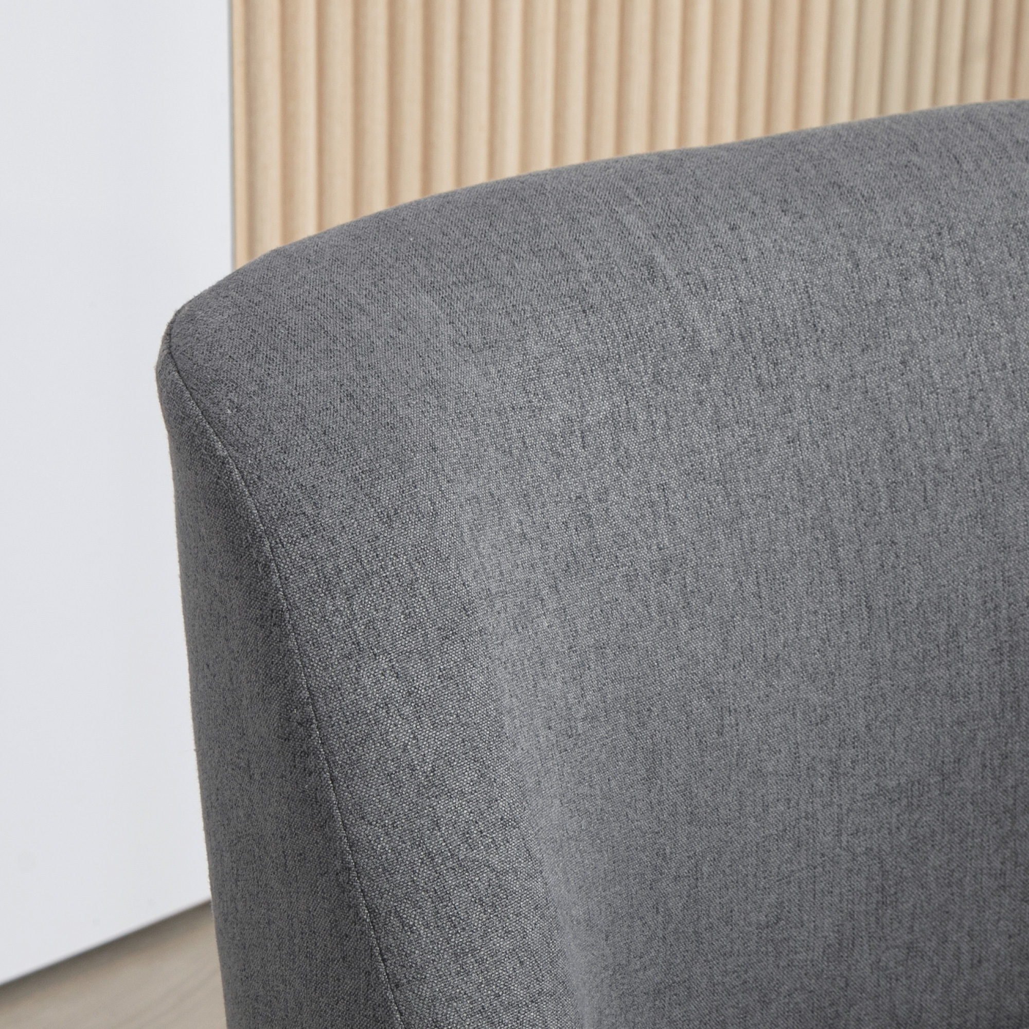 Accentstoel in Scandinavische stijl, fluweel, 25D-schuim, Hevea-houten poten, Beige, 63x69x79,5 cm