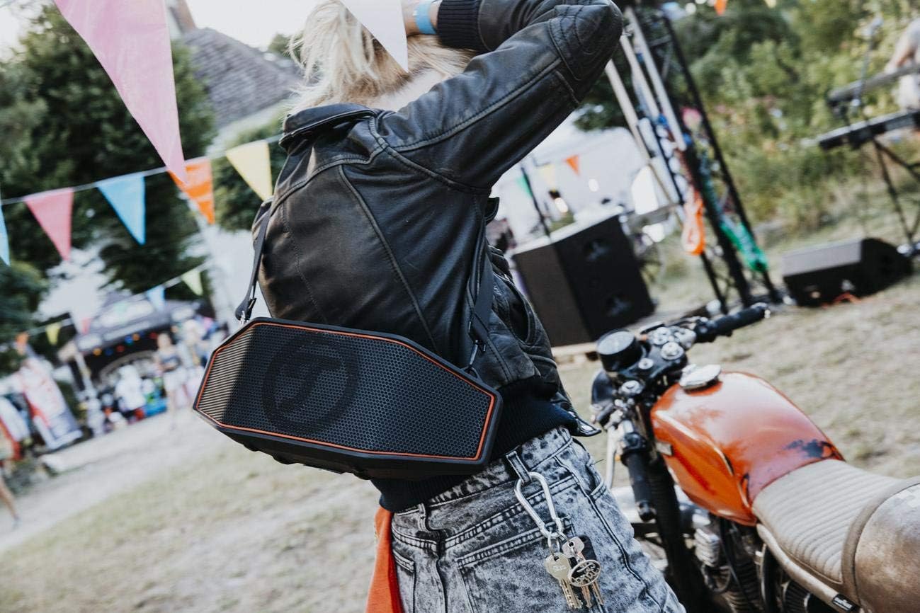 Teufel ROCKSTER Cross Draagbare Bluetooth Stereo Speaker Luidspreker Draadloze Muziek Batterij Tot 16 uur IPX5 Jet Proof Zwart