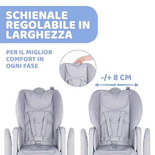 Chicco Polly 2 Start, Seggiolone Per Neonati Dalla Nascita A 3 Anni (15 Kg), Regolabile, 4 Ruote, Schienale Completamente Inclinabile In Sedia E Chiusura Compatta, color Happy Argento : Prima infanzia