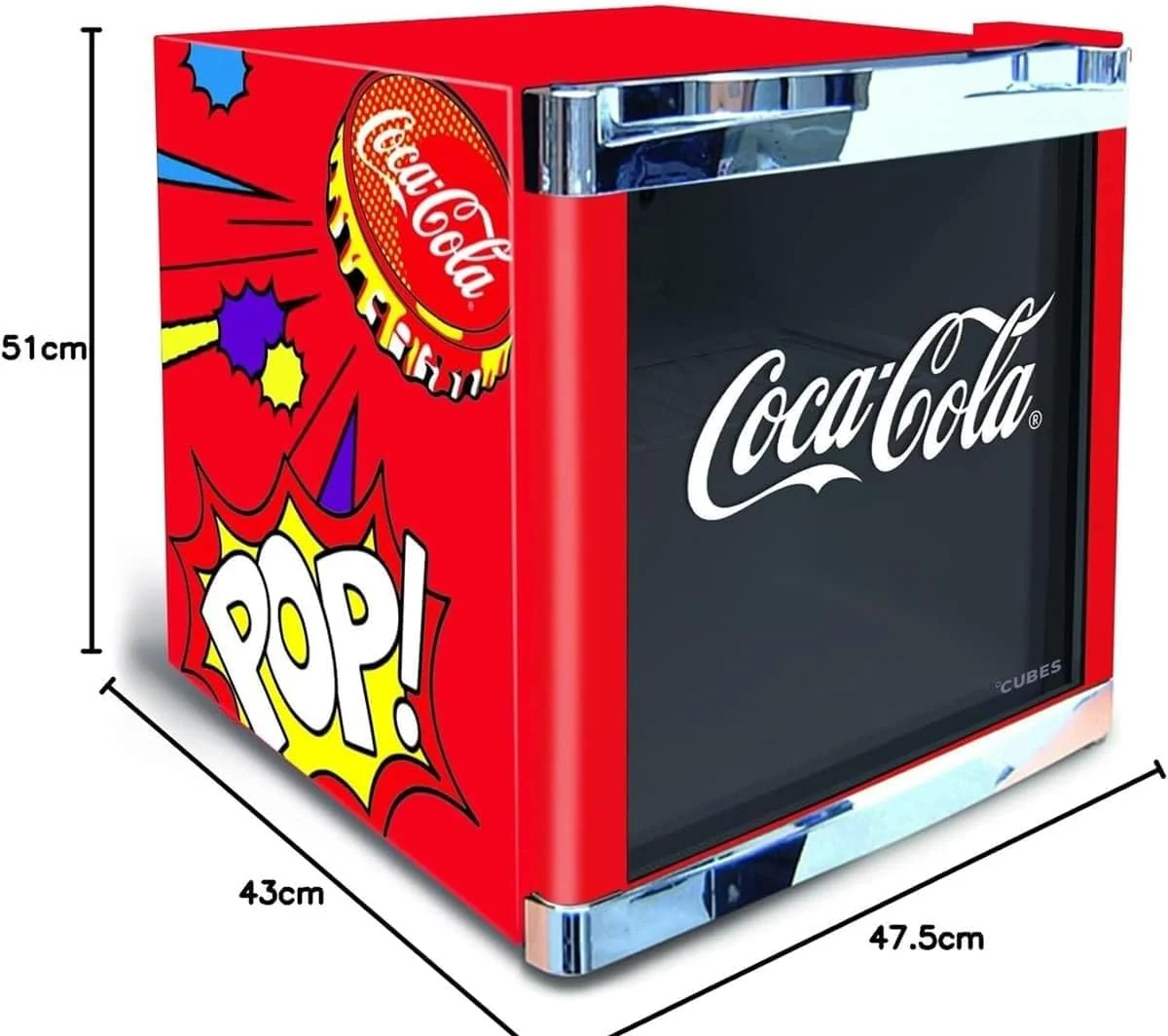 ��CUBES Flaschenk��hlschrank Coca-Cola Classic/ 51 cm H?he / 98 kWh/Jahr / 48 L K��hlteil