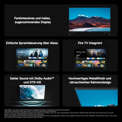 Xiaomi TV F 32, 32 inch (81 cm), HD, Smart TV, Fire OS7, Triple Tuner DVB-C/S/S2/T/T2, Dolby Audio?, DTS Virtual:X, DTS-HD, spraakbediening met Alexa, Compatibel met Apple AirPlay