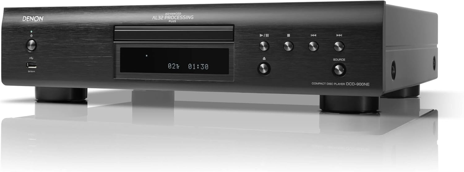 DENON DCD-900NE - Reproductor de CD Hi-Fi (soporta CD, CD-R/RW, MP3, WMA y USB), Color Negro