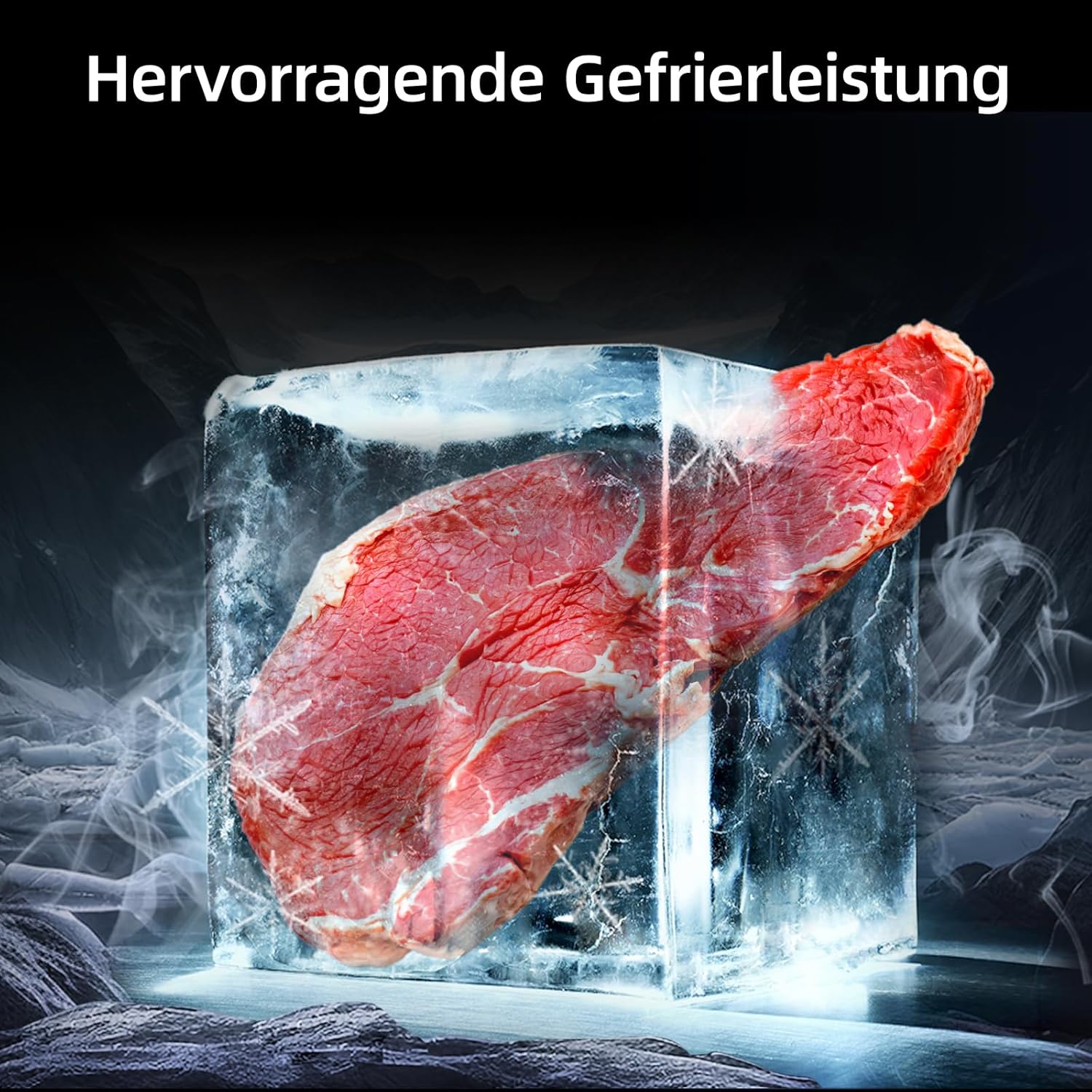 CHiQ 85L Gefrierschrank, 4 Sterne Schnellgefrieren(-24°C) |EEK C, 103kWh/Jahr, 39dB ultraleise| 845mm H,umkehrbare Tür｜Tiefkühlschrank, CSD95BC