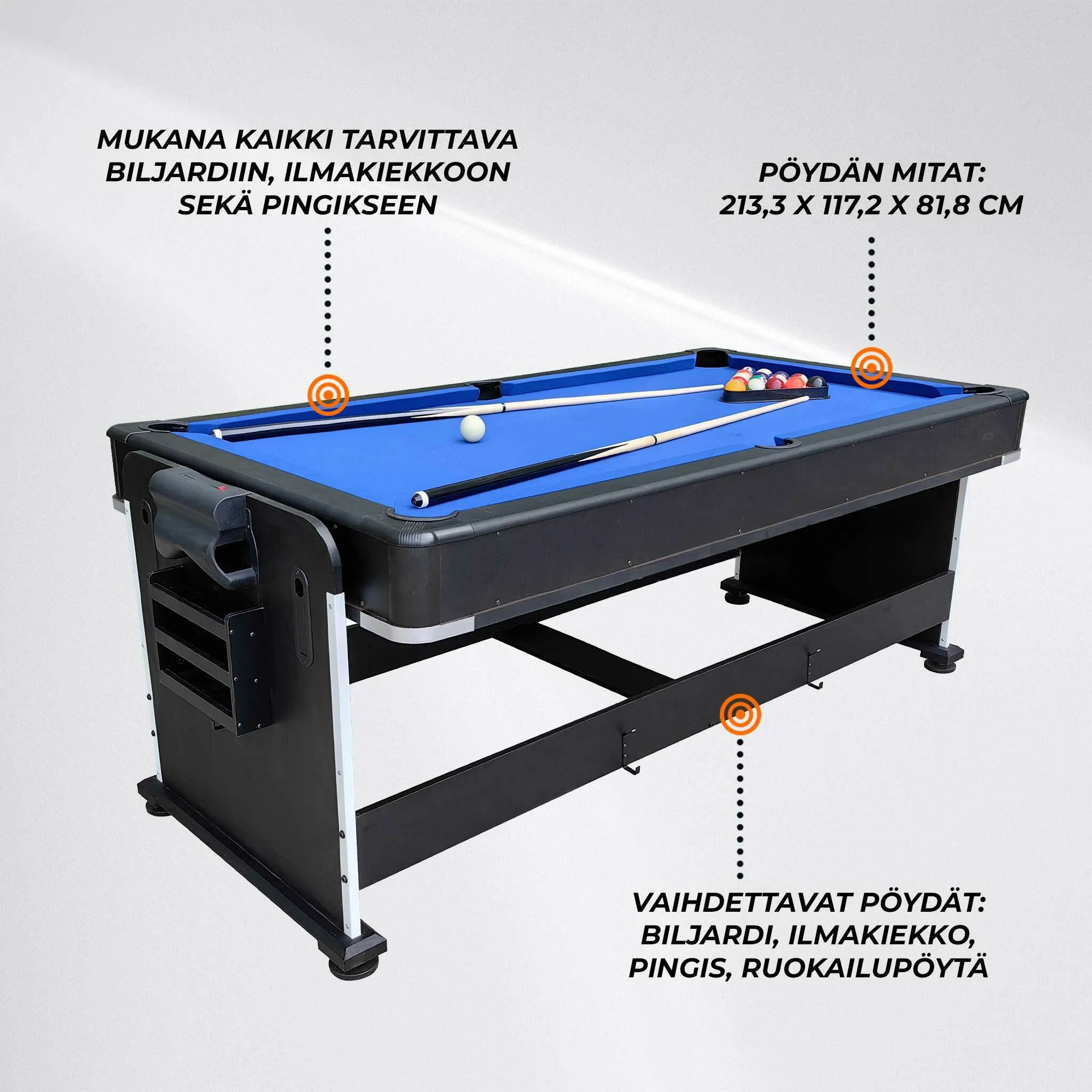 Blackwood Billardtisch 7' 4-IN-1