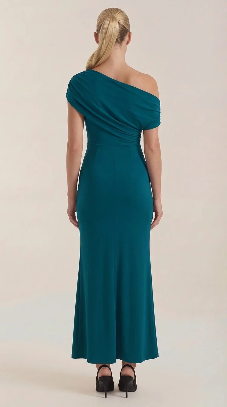 One-Shoulder-Maxikleid