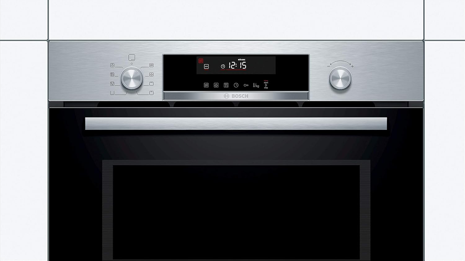 Bosch BFR634GS1 Serie 8 Einbau-Mikrowelle, Türanschlag Rechts, AutoPilot 7 Automatikprogramme, Reinigungsunterstützung, TFT-Touchdisplay, LED-Beleuchtung gleichmäßige Ausleuchtung, 38 x 60 cm, 900 W