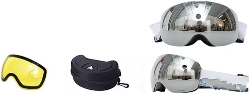 Motorradbrille, austauschbare Magnetlinse, Skibrille für bewölkte Tage, Schneebrille für Herren und Damen, Antibeschlagbeschichtung, Skifahren, hohe Lichtdurchlässigkeit, UV400, Reitbrille (Farb