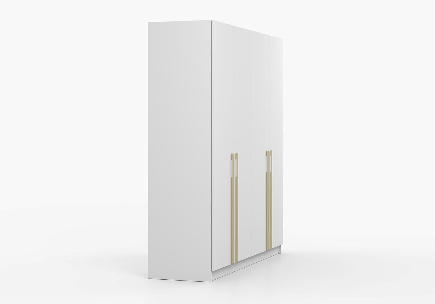 Fabryka Mebli Idźczak Drehtürenschrank, Kleiderschrank - Schlafzimmerschrank - 57 x 200 x 210 cm - Wohnzimmerschrank, Garderobenschrank, Schrank mit Einlegeböden und Zwei Kleiderstangen - Weiß