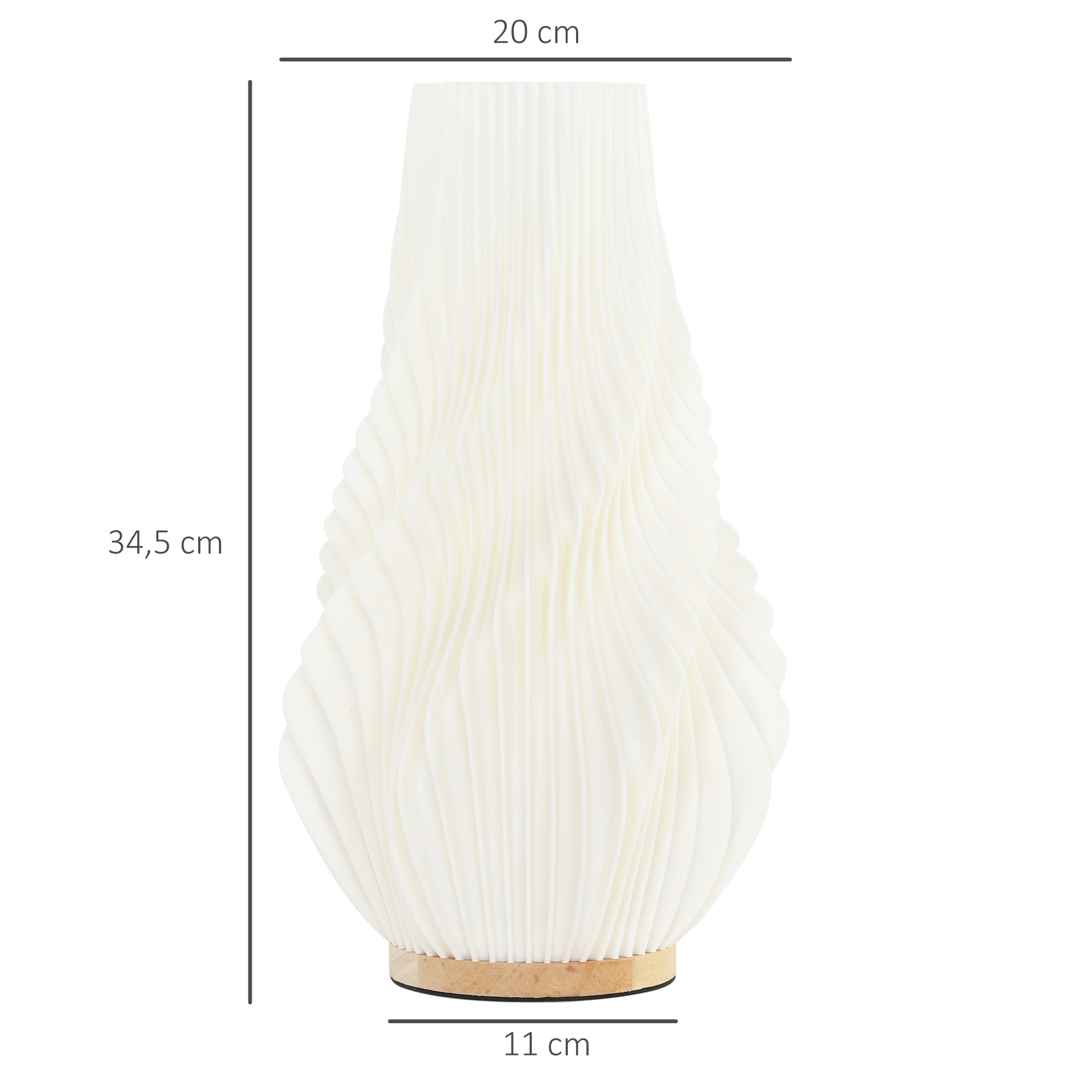 Slimme Tafellamp met App-besturing, Compatibel met Alexa, Kunststof, Hout, Wit
