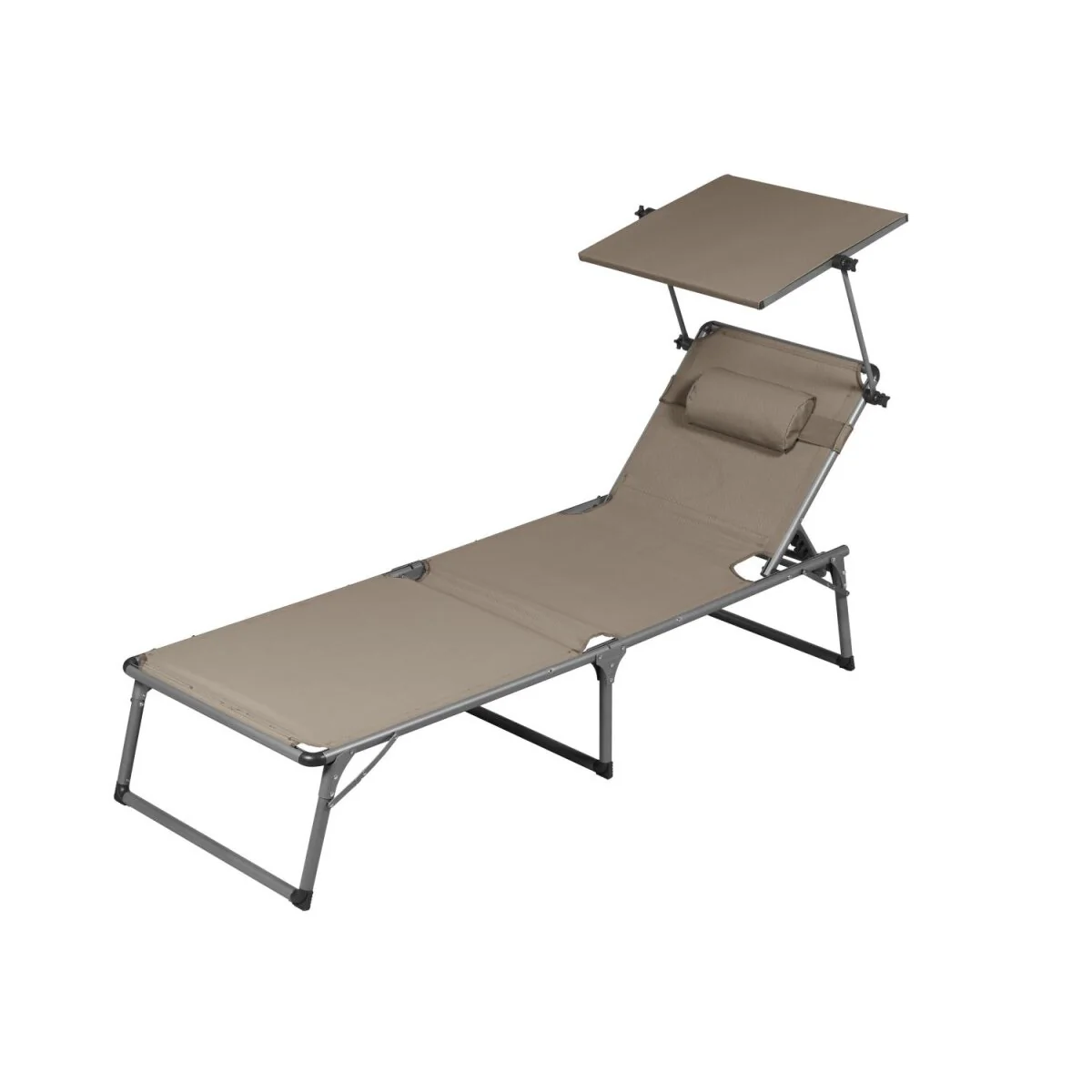 LIVARNO home Aluminium driepoot ligbed ?Houston?, met zonnedak, taupe - B-keus zeer goed
