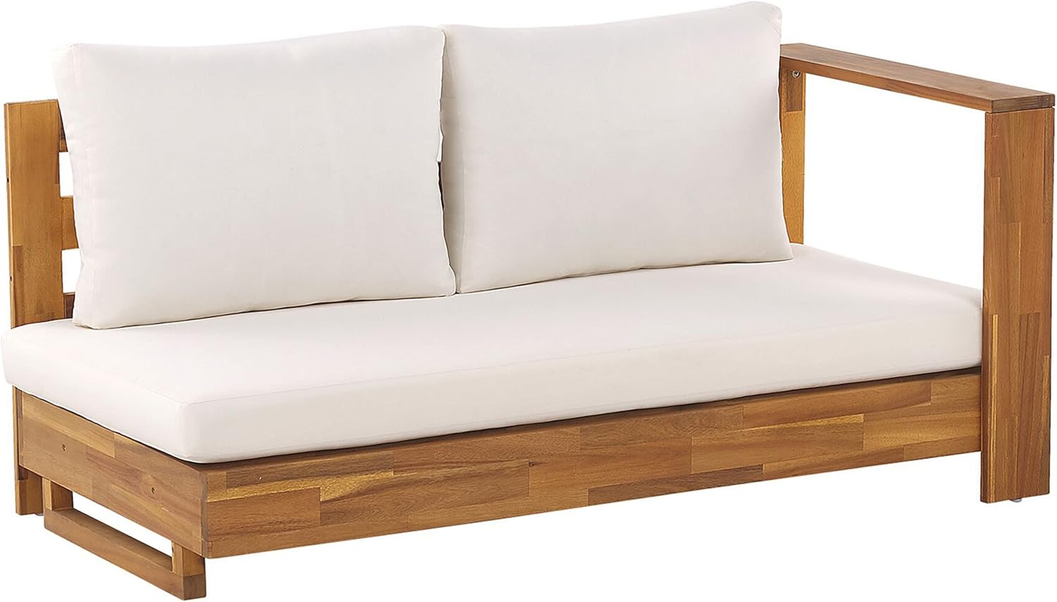 Beliani Lounge Set zertifiziertes Akazienholz braun 5-Sitzer Auflagen cremeweiß Marettimo