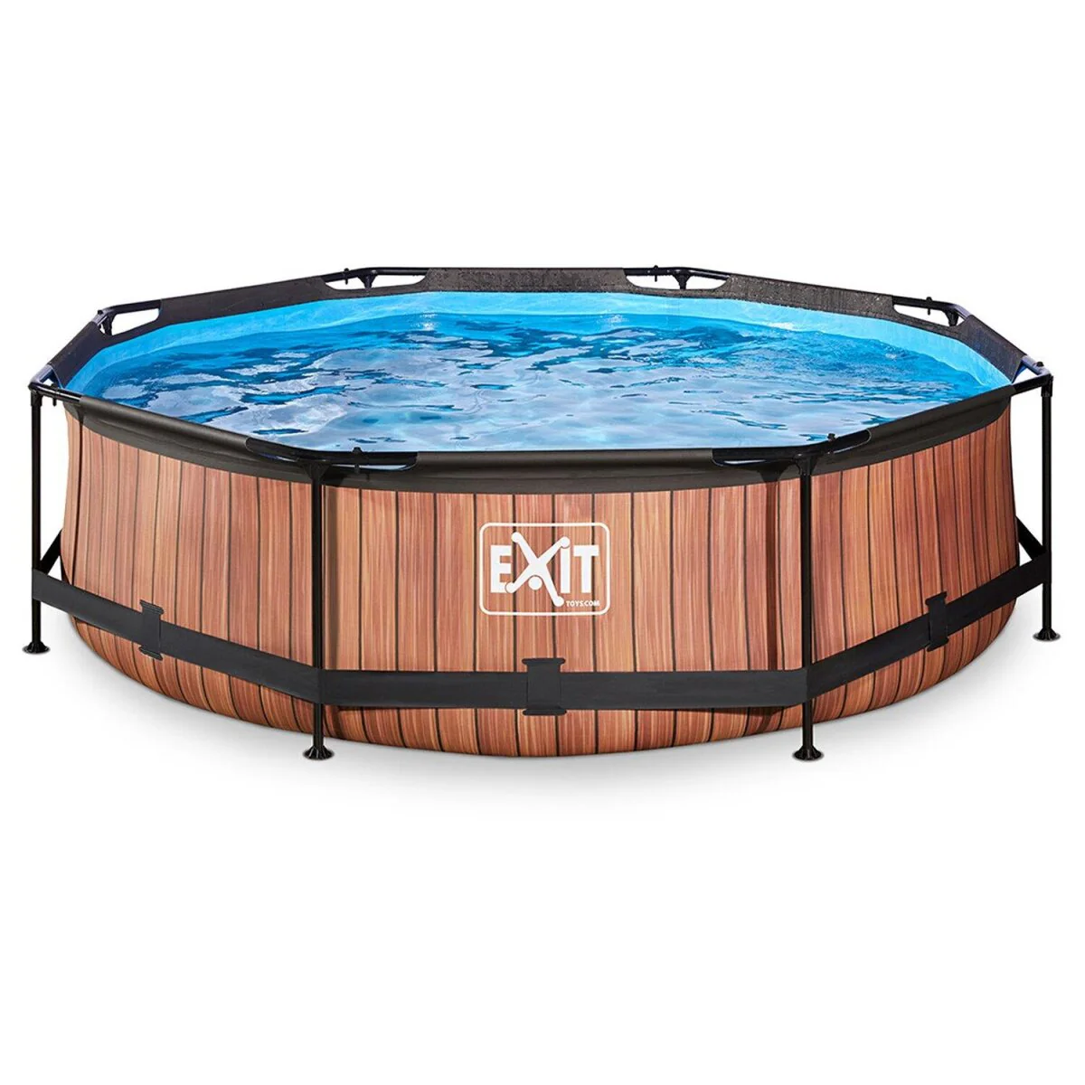 Exit Toys Wood Pool, Frame Pool, ? 300 x 76 cm, bruin - B-keus als nieuw