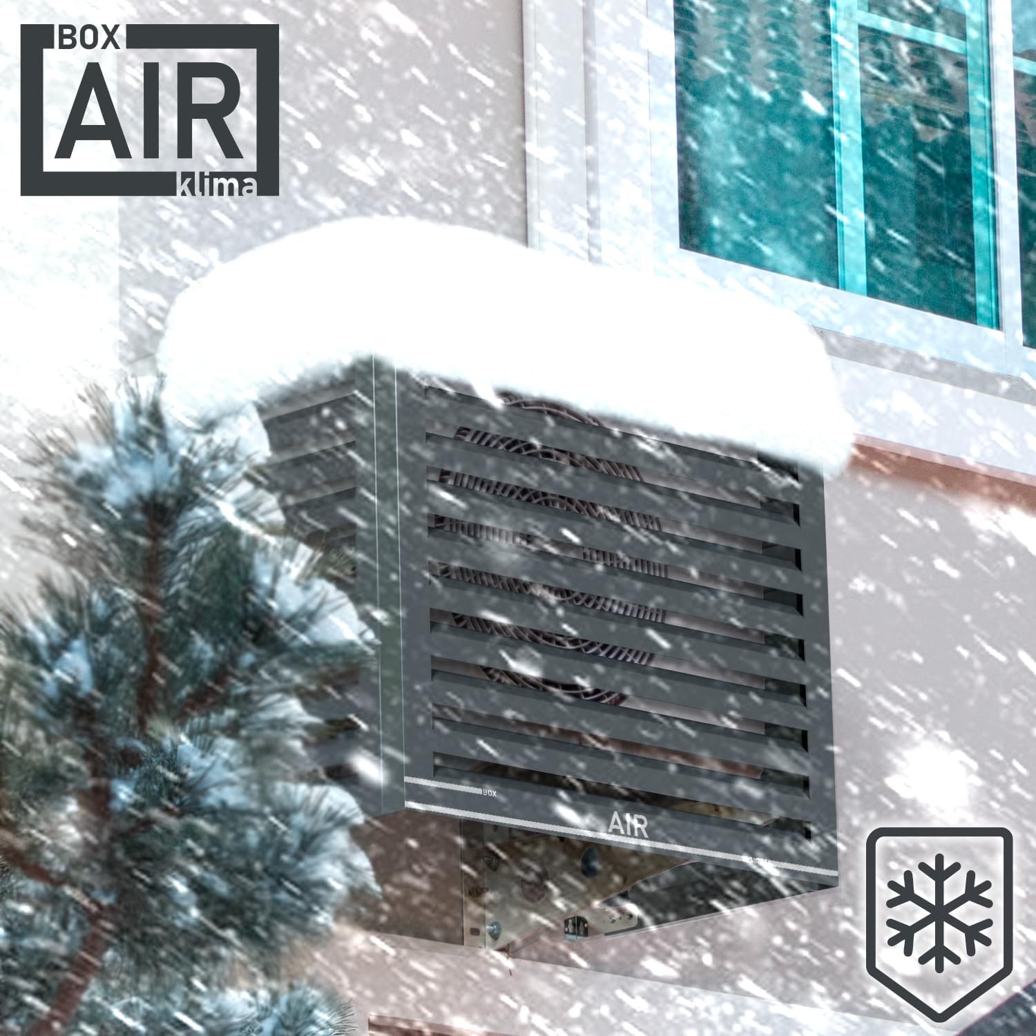 Box Air Klima Abdeckung - Schallschutzhaube Wärmepumpe Schutzgitter - Verkleidung Klimaanlage Außengerät - Für Klimaanlagen und Wärmepumpen - Robuste Schutzabdeckung